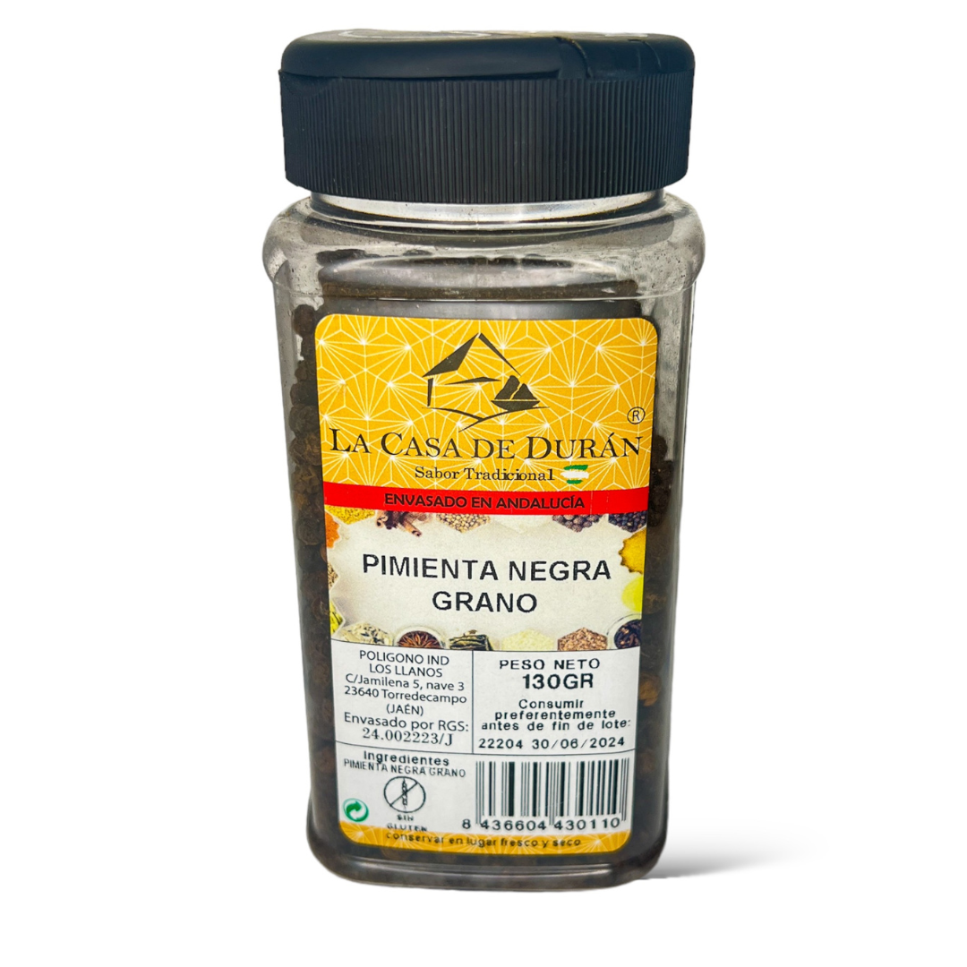 Pimienta Negra en Grano. Bote Doble Tapa – 130 gr.